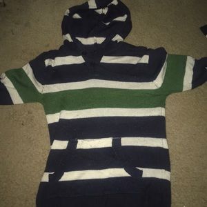 Blue green and white hoodie